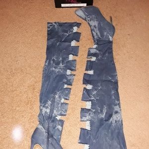 Thigh High Denim Boots
